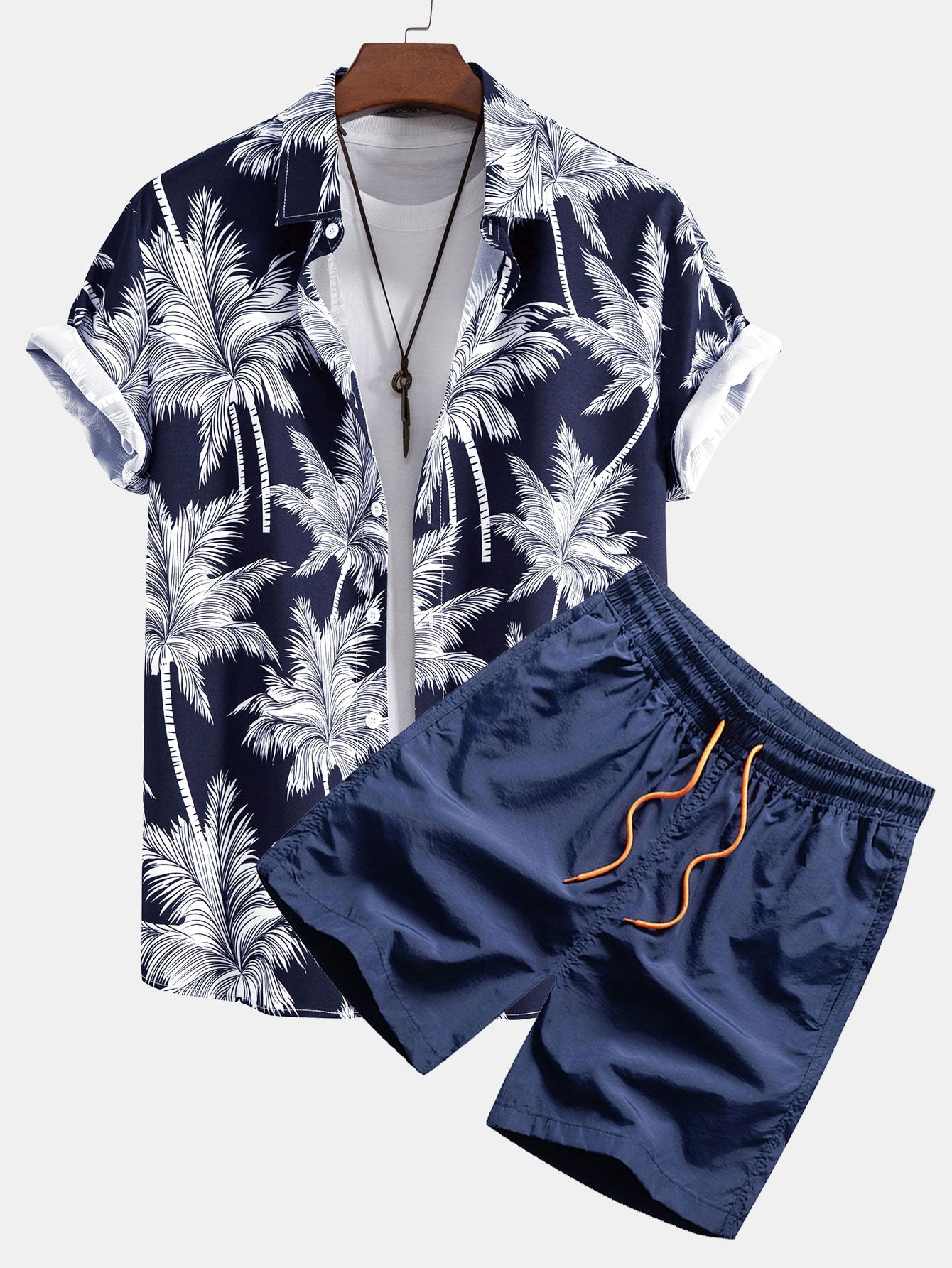 Tropica Set™ — Palmprint shirt &amp; zwemshort 