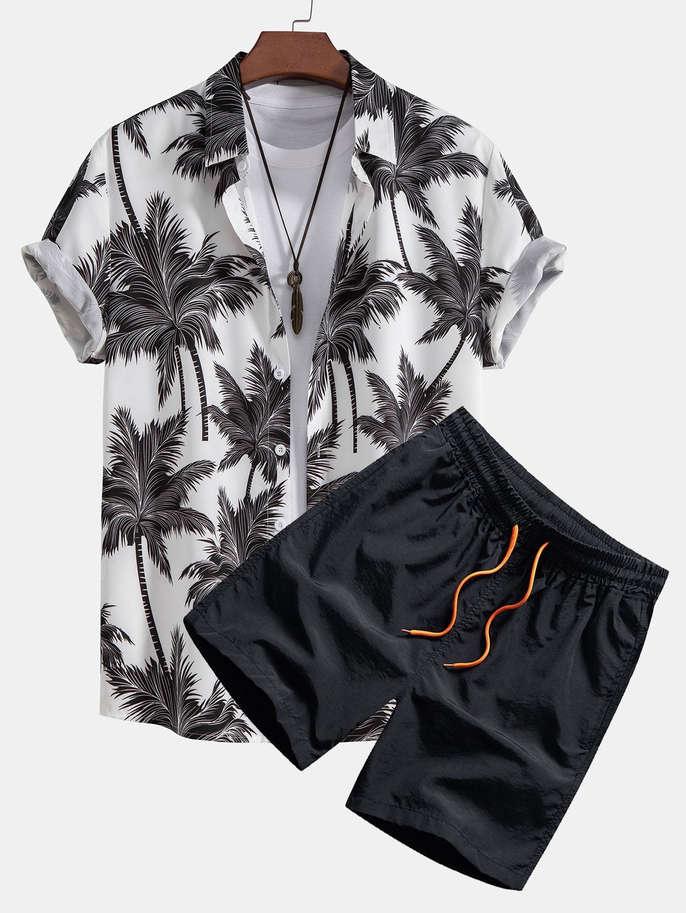 Tropica Set™ — Palmprint shirt &amp; zwemshort 