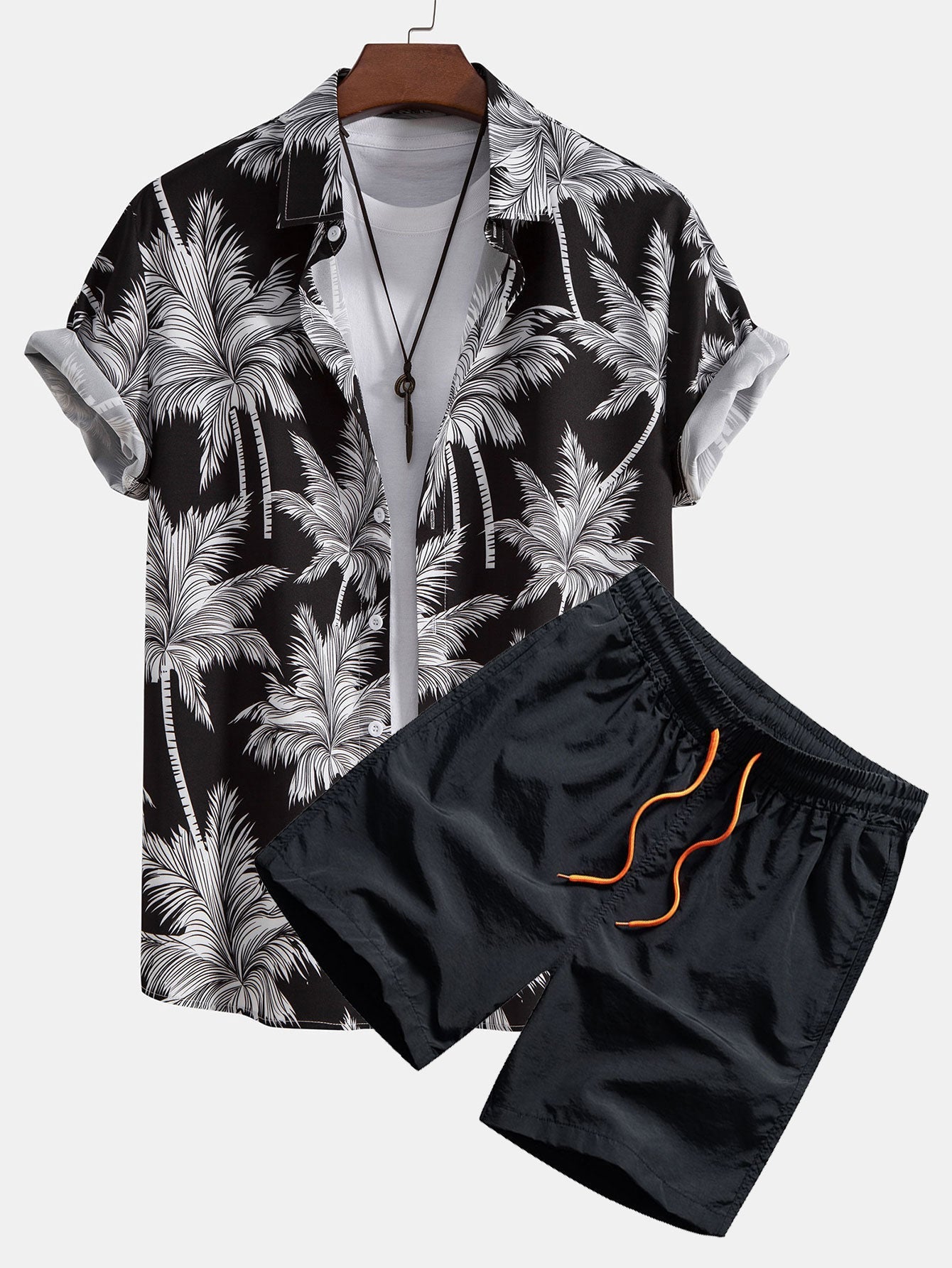 Tropica Set™ — Palmprint shirt &amp; zwemshort 