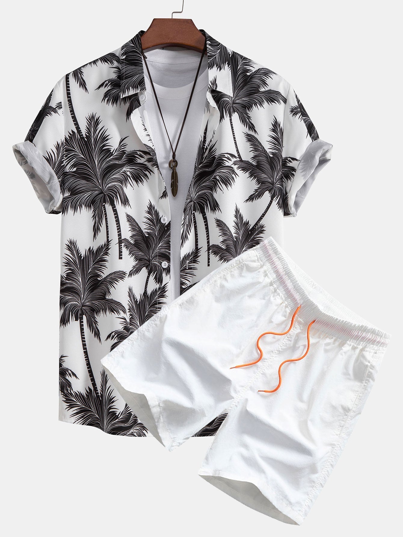 Tropica Set™ — Palmprint shirt &amp; zwemshort 