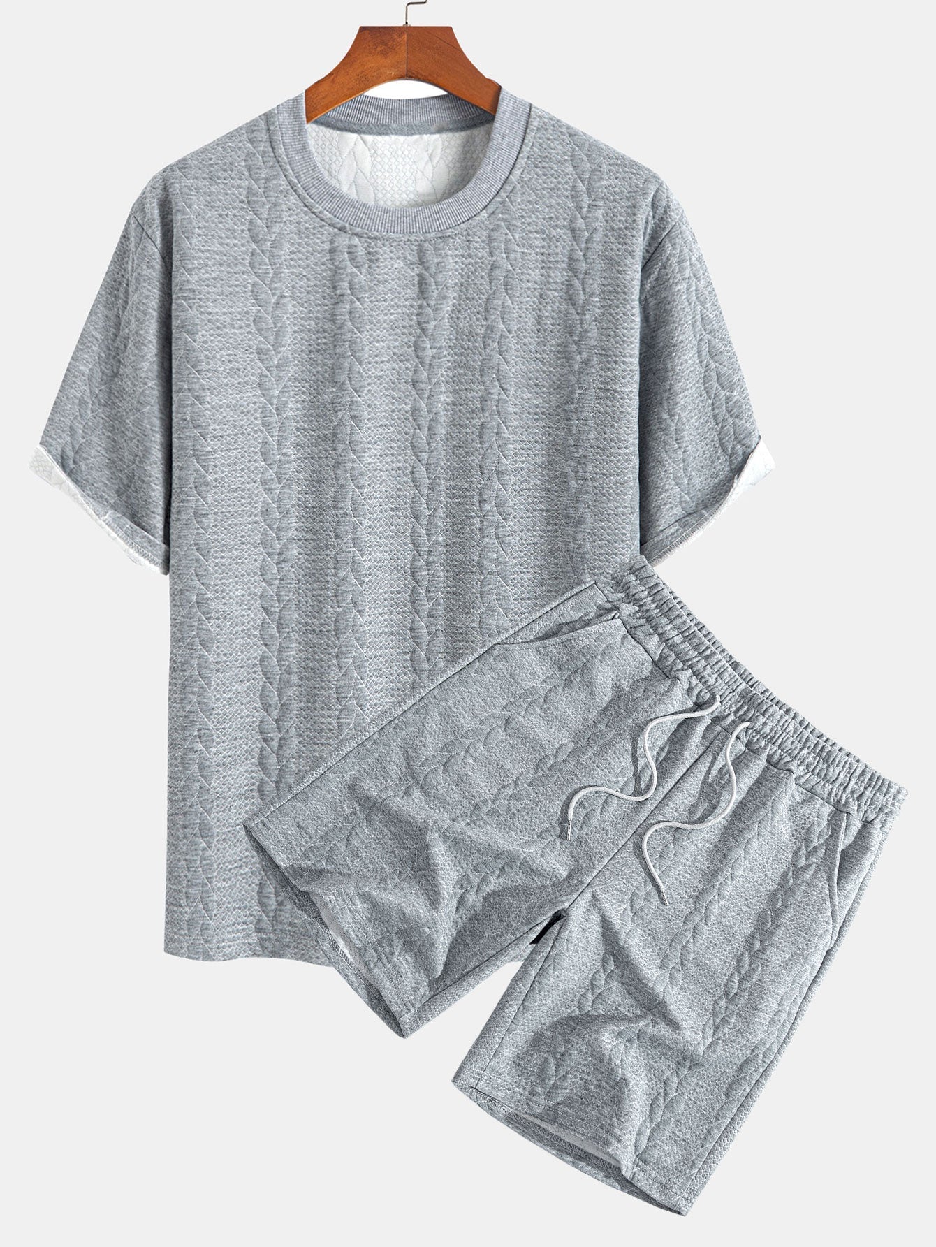 Lustra Set™ — Duo van jacquard T-shirt en korte broek 
