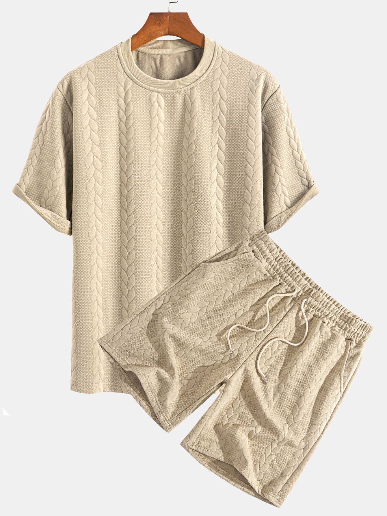 Lustra Set™ — Duo van jacquard T-shirt en korte broek 