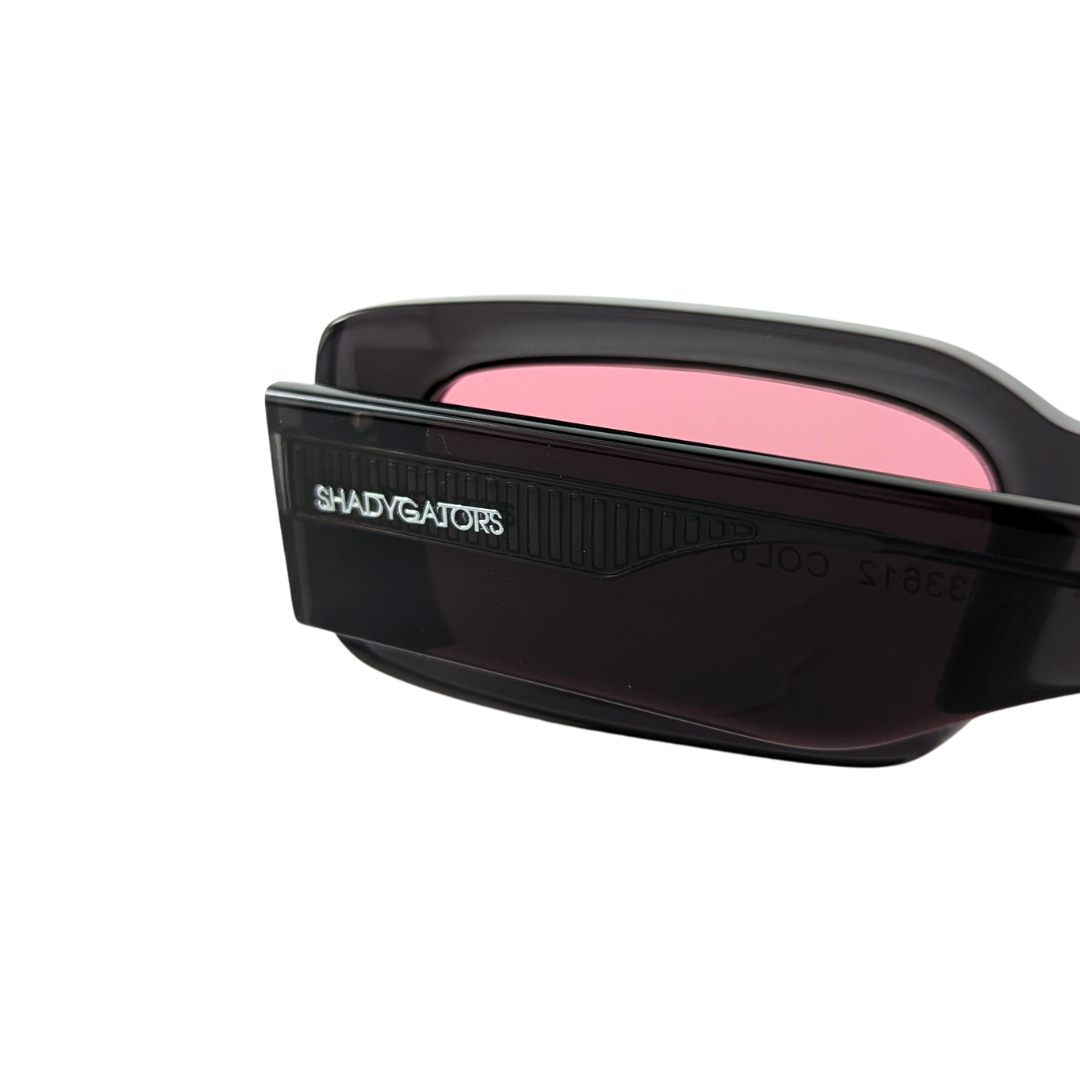 Rosafarbene Acetat-Sonnenbrille