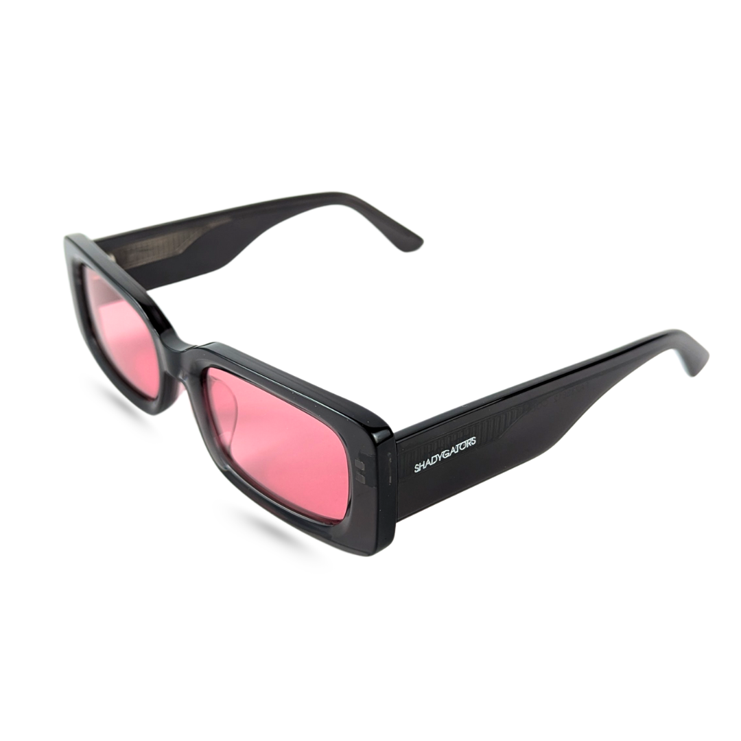 Rosafarbene Acetat-Sonnenbrille