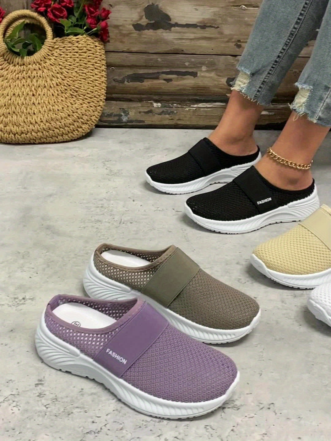 BreezeWalk Comfort – Women’s Slip-On Trainers with Breathable Design