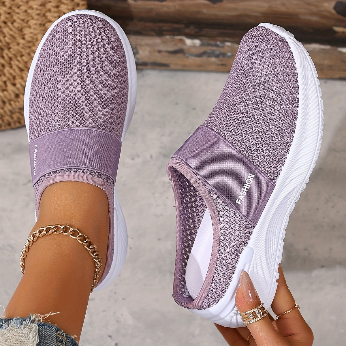 BreezeWalk Comfort – Women’s Slip-On Trainers with Breathable Design