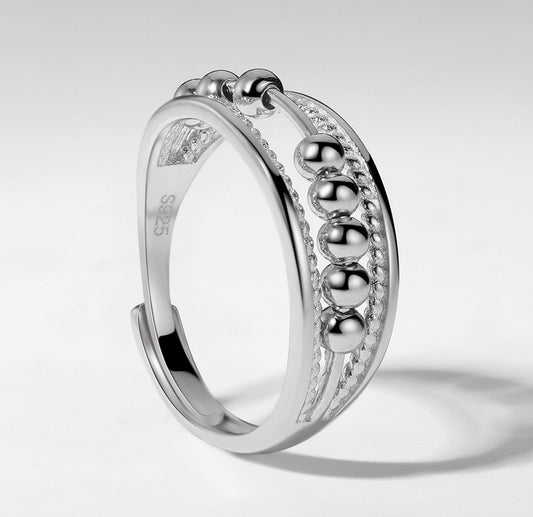 925 Sterling Silver Pendulum Sliding Worry Ring