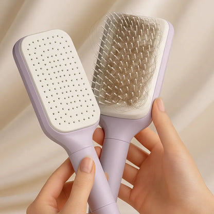 Blooméa™ HairLift – Self-Cleaning Rotating & Anti-Static Detangling Comb 
