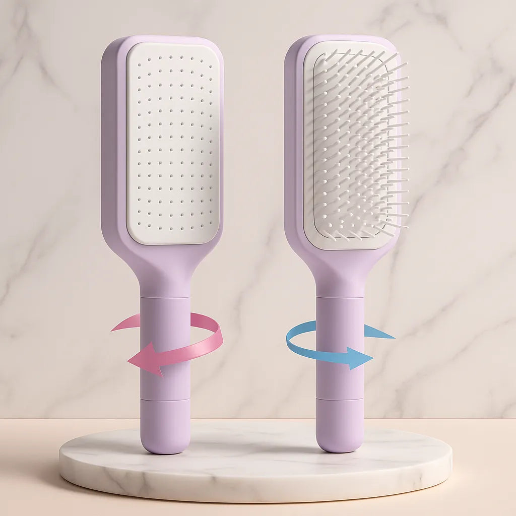 Blooméa™ HairLift – Self-Cleaning Rotating & Anti-Static Detangling Comb 