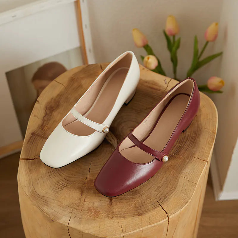 Velours Mary Janes Retro 