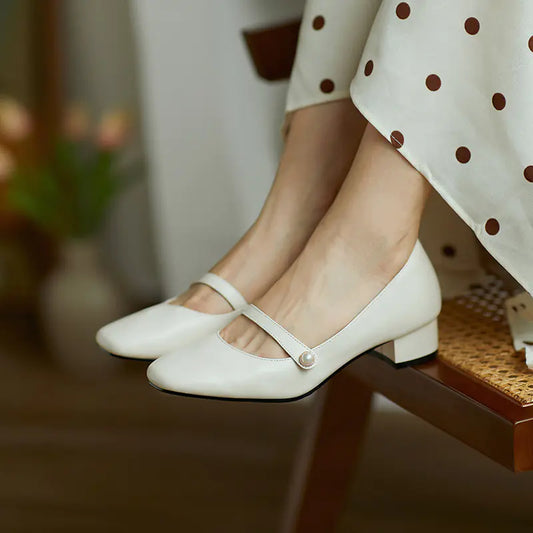 Velours Mary Janes Retro 